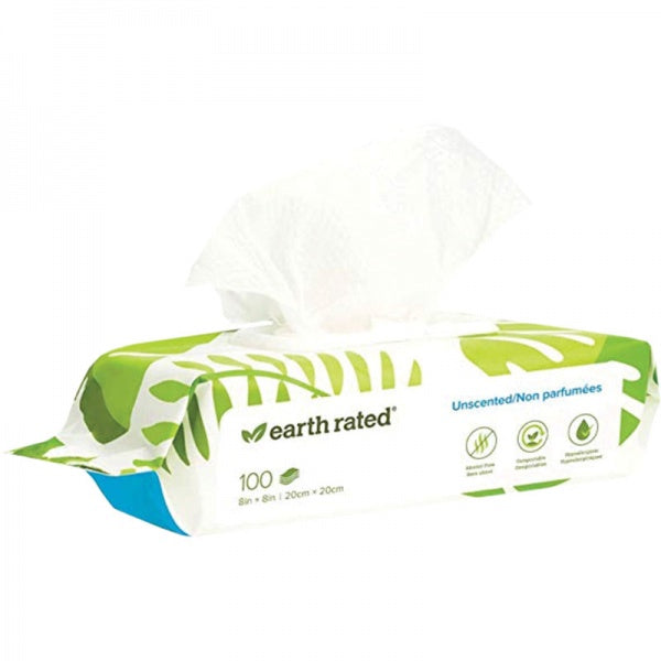 Earth Rated D Grooming Wipes Unscented 100ct