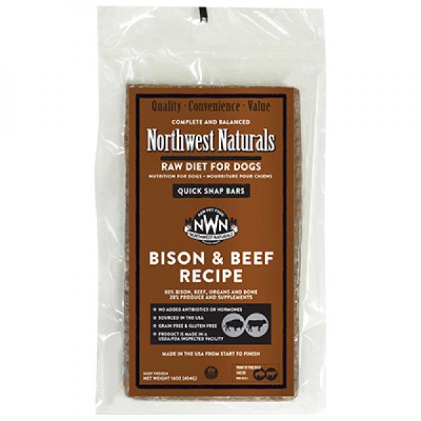 Northwest Naturals D Raw Bison/Beef Bar Bulk 25lb
