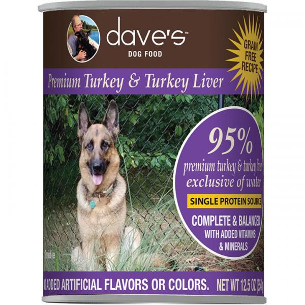 Dave's Pet Food D Can 95% Turkey Liver 12.5oz