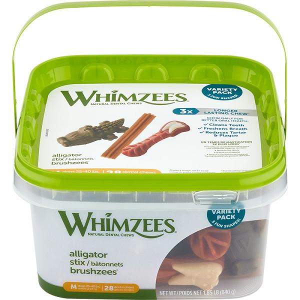 Whimzees Variety Pail 28 ct - M