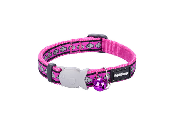 Red Dingo Cat Collar Reflective Hot Pink