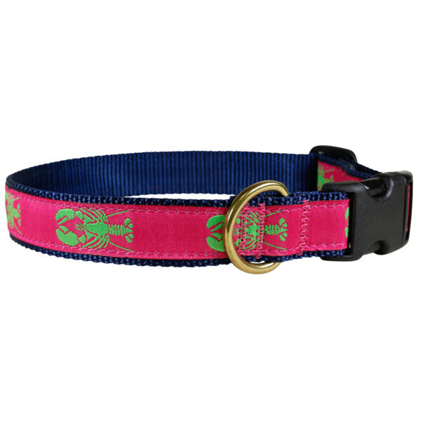 Belted Cow D Collar Raspberry w/Green Lobster S 1"