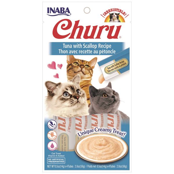 Inaba Cat Churu Tuna With Scallop Treats 2oz