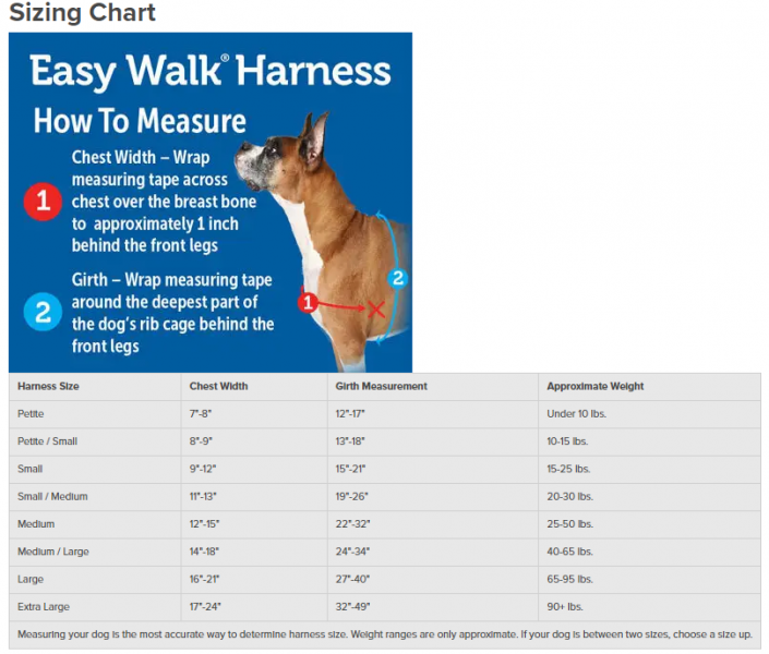 Easy Walk Harness Black Med/Large