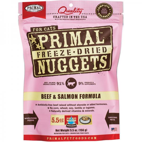 Primal C 5.5oz FD Beef & Salmon Nuggets