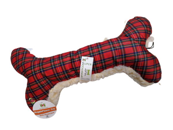 Huggle Hounds D Tartan & Natural Fleece Bone 2' 2023