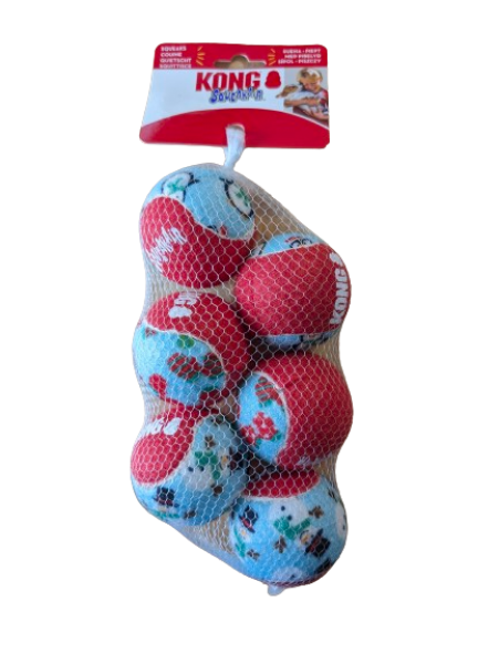 Kong D Holiday SqueakAir Ball 6pk M 2025