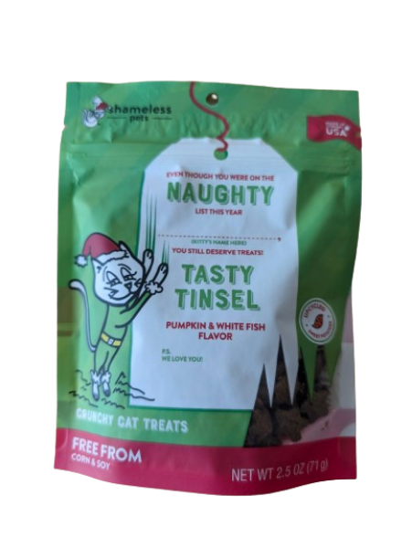 Shameless C Naughty Tasty Tinsel Pumpkin & Whitefish Treat 2.5oz 2025