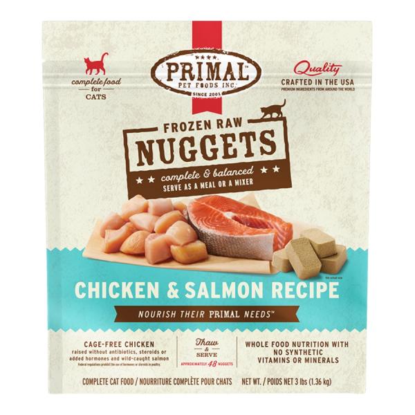 Primal C Raw Nuggets Chicken/Salmon Frozen 3lb