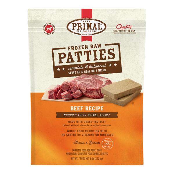 Primal D Raw Beef Patties 6lb