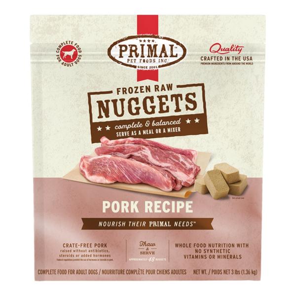 Primal D Raw Pork Nuggets 3lb