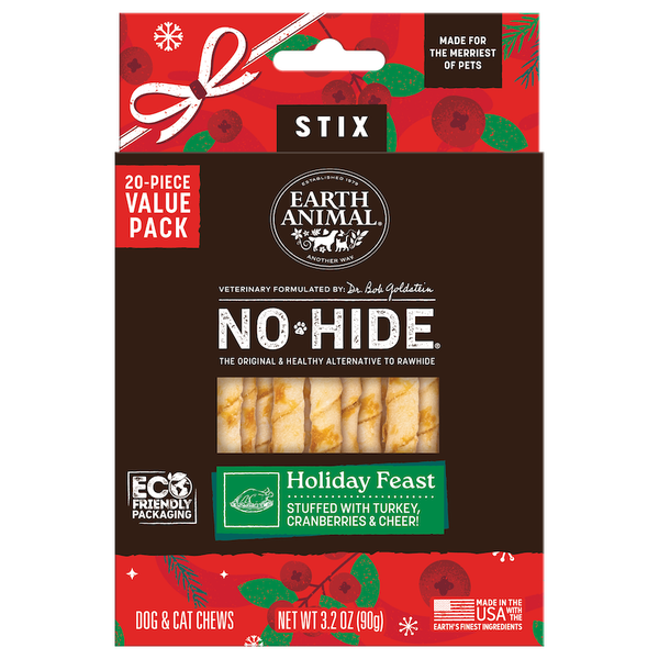 Earth Animal D No Hide Holiday Feast Stix 20pk 2025