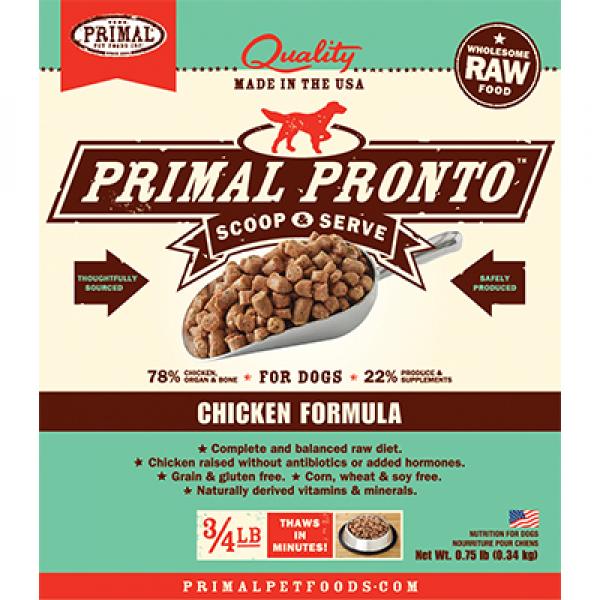 Primal D Raw Chicken Pronto 3/4LB