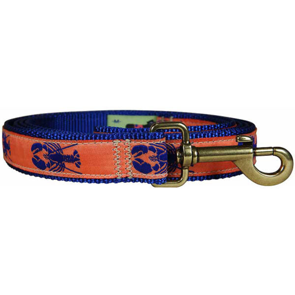 Belted Cow D Leash Melon w/Blue Lobster 1"