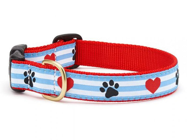 UpCountry D Collar Pawprint Stripe M 1”